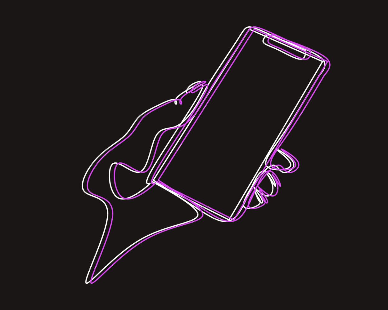 hand holding a phone